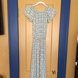 Skemo maxi dress boho small thigh split faux wrap
